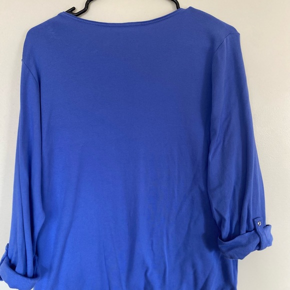 Karen Scott silvery blue cotton tshirt - Picture 3 of 5